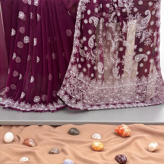 Tepchi Chikankari Saree