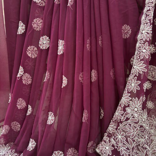 Tepchi Chikankari Saree